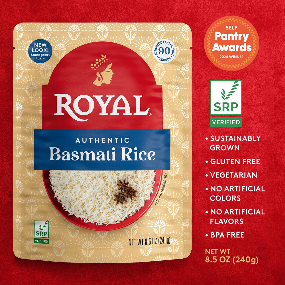 Royal rice in a steaming bowl after 90 seconds.
