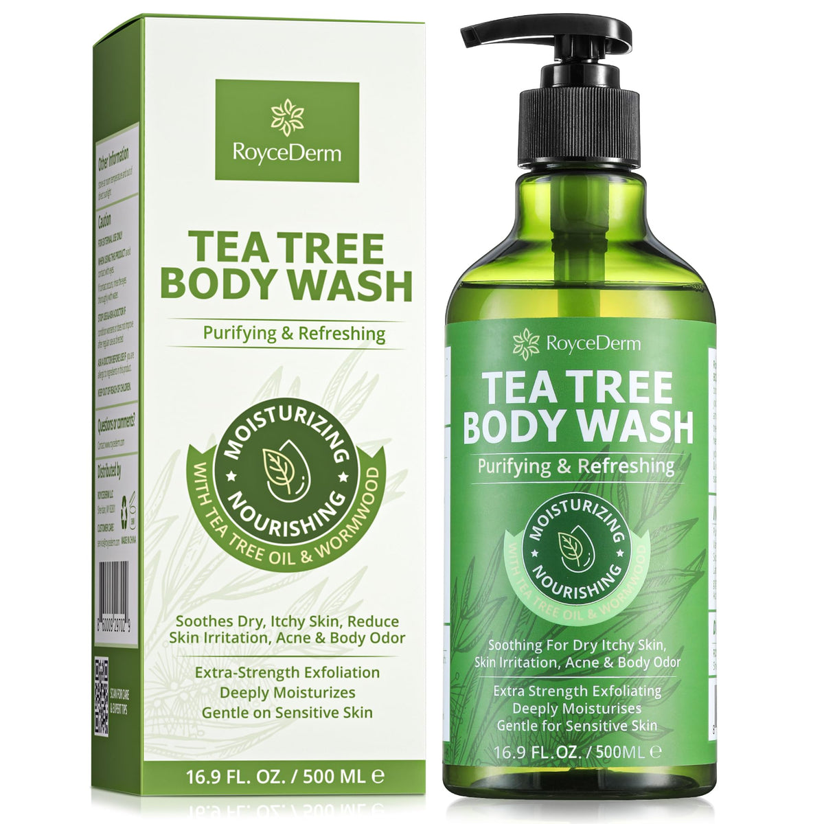 Roycederm antifungal body wash bottle for a refreshing cleanse.