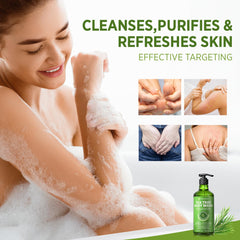 Post-shower image showing clean, comfortable skin with Roycederm.