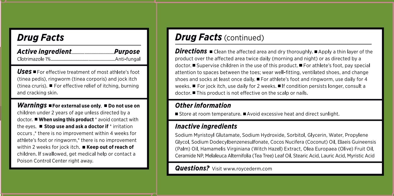 RoyceDerm bar packaging close-up highlighting medicated formula.