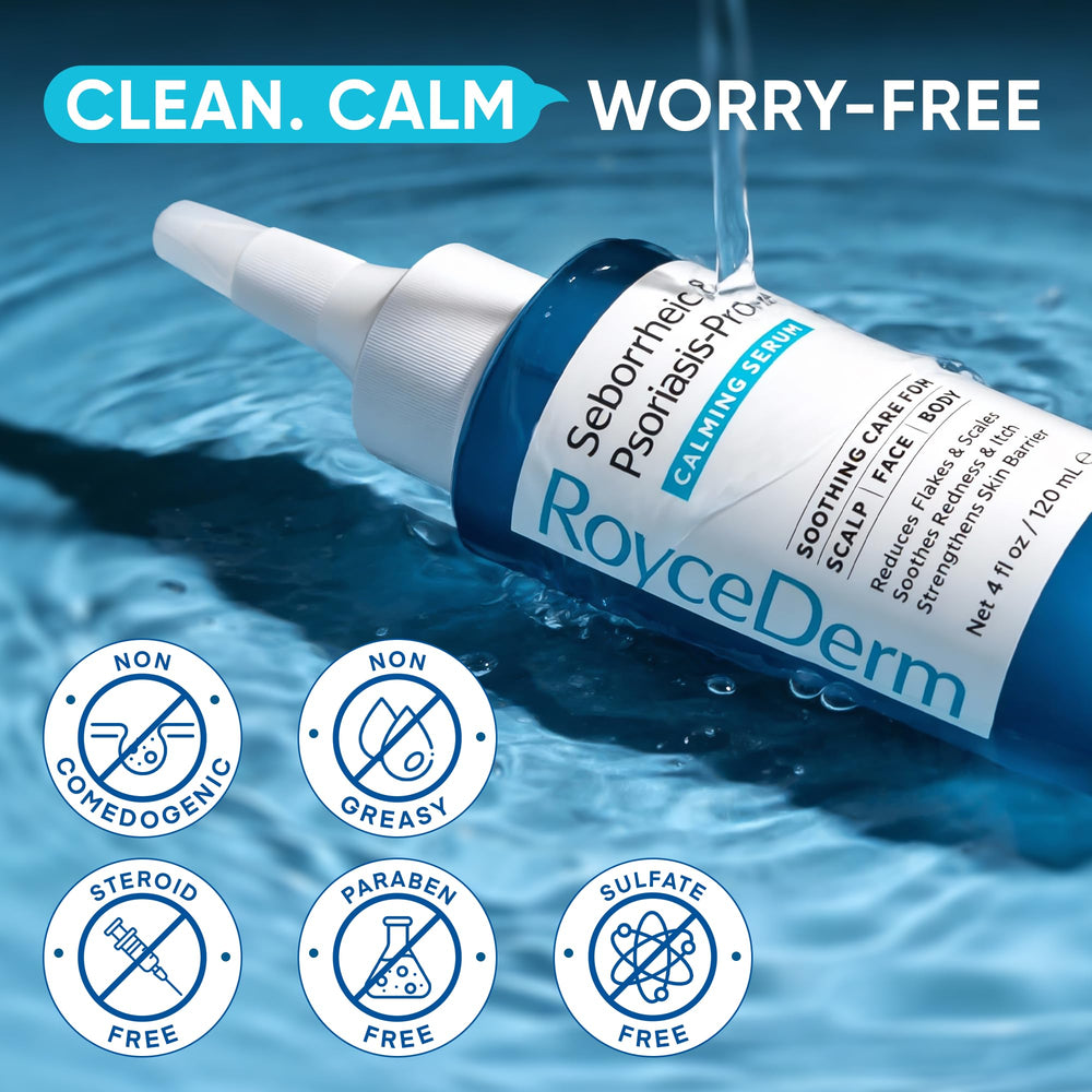 Roycederm product on a clean bathroom shelf ready for routine.