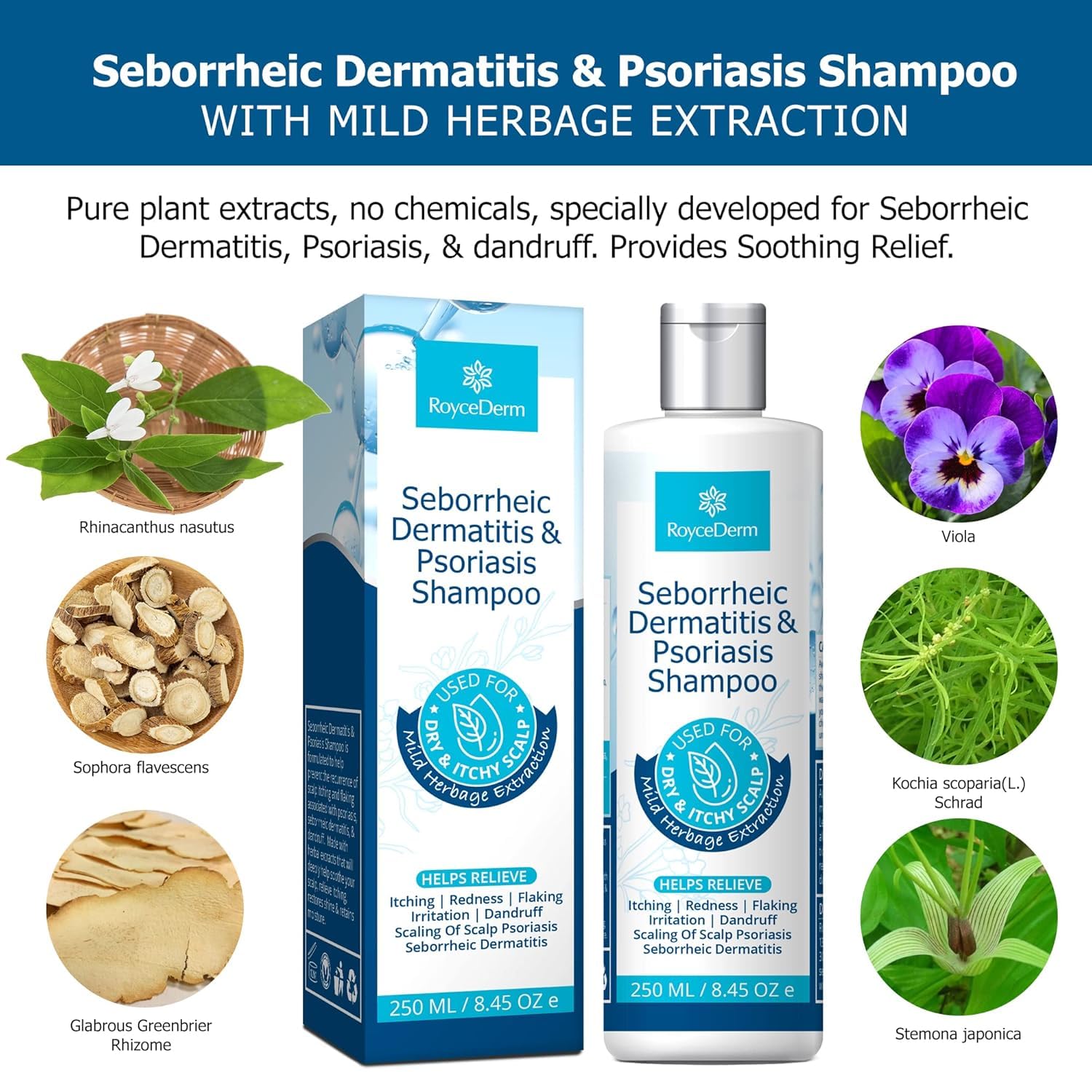 Roycederm dandruff shampoo lather indicating refreshed scalp