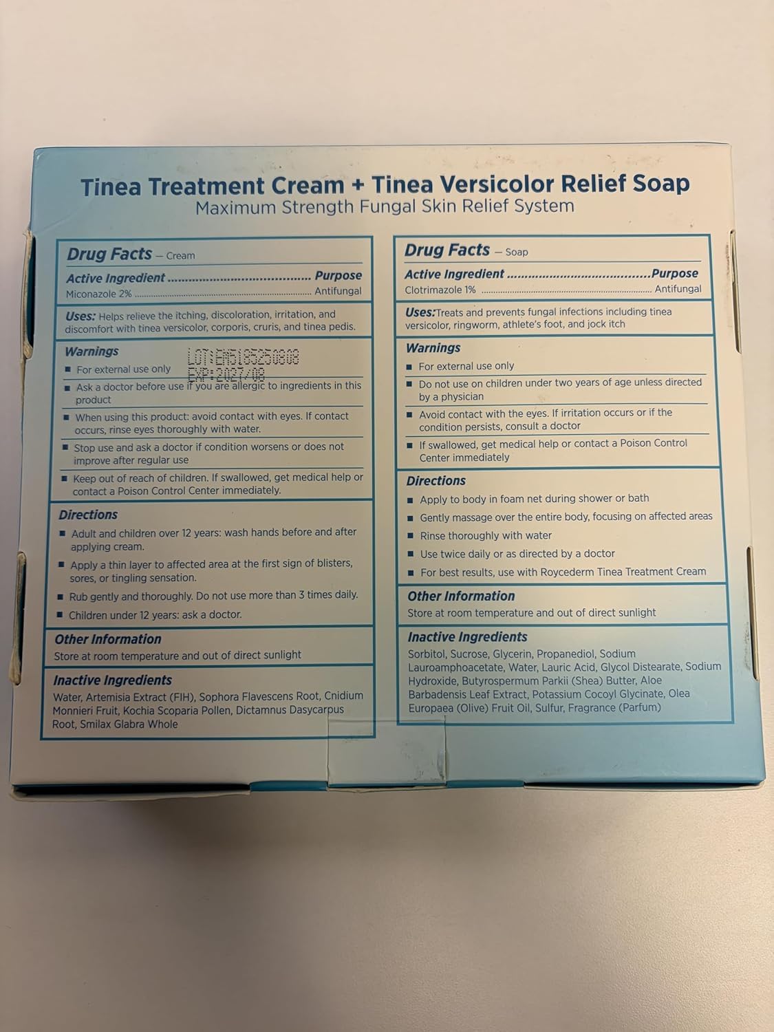 Roycederm kit packaging highlighting complete fungal relief solution.