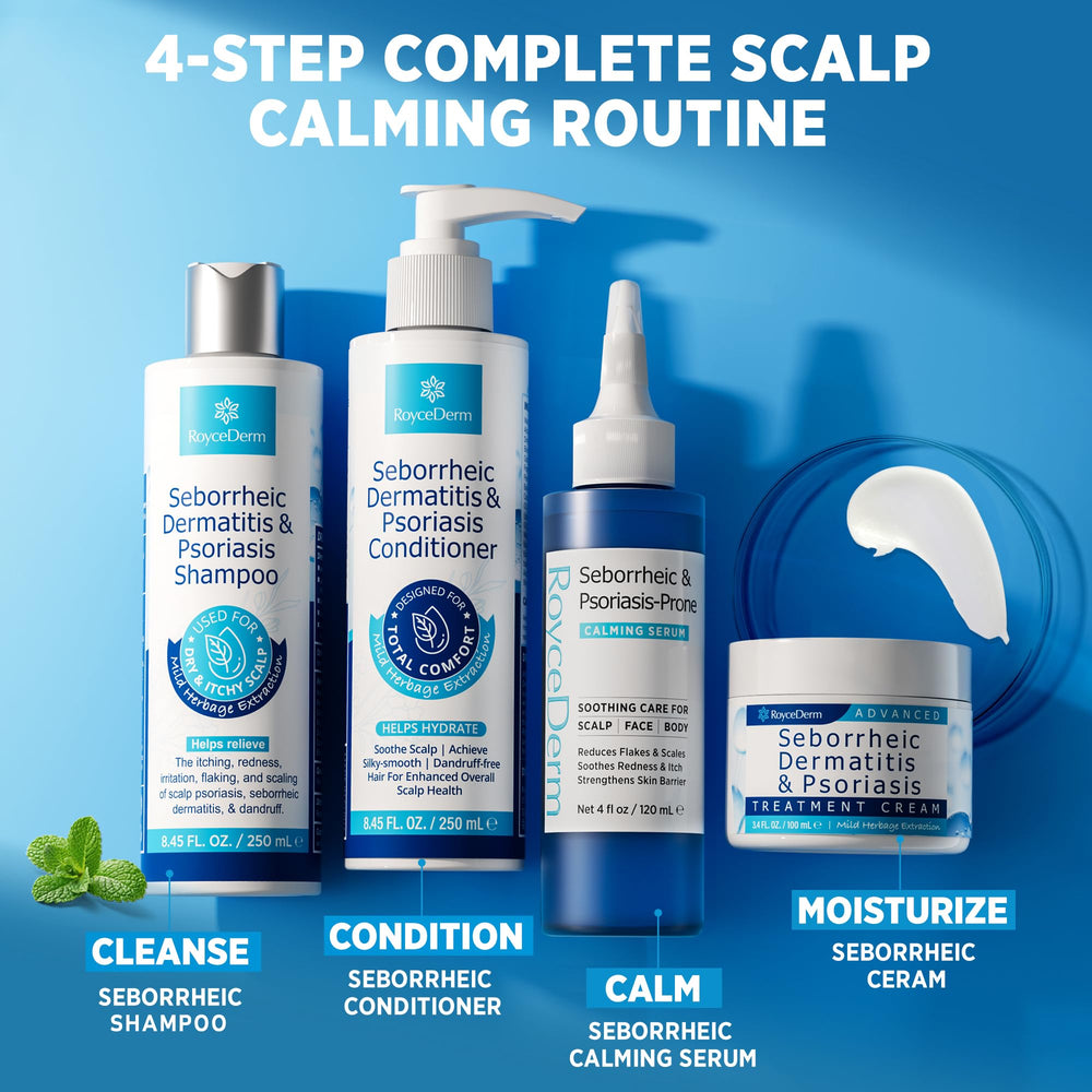 Roycederm serum applied to face for gentle, sensitive-skin care.