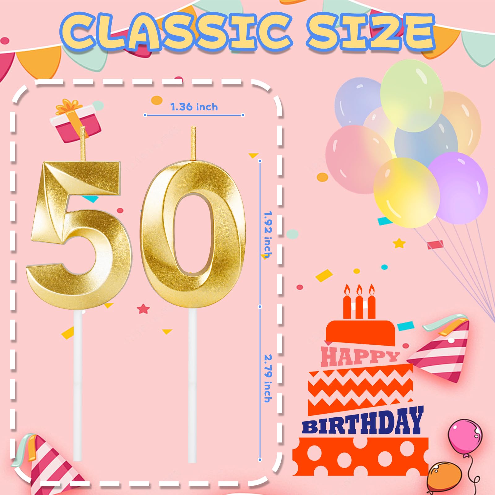 ROYOROYI gold-number candle topper on cake for stylish anniversary moments.