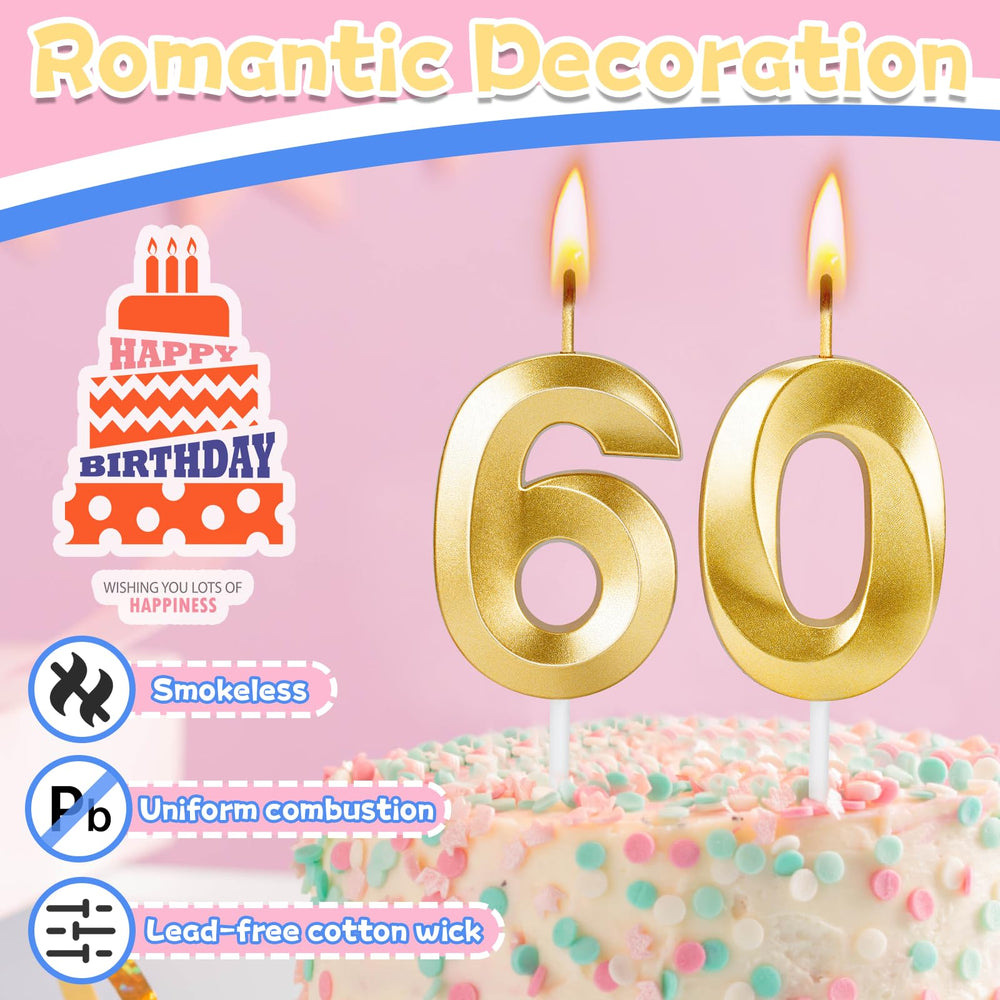 ROYOROYI party decor featuring gold number candles on cake for memorable events.