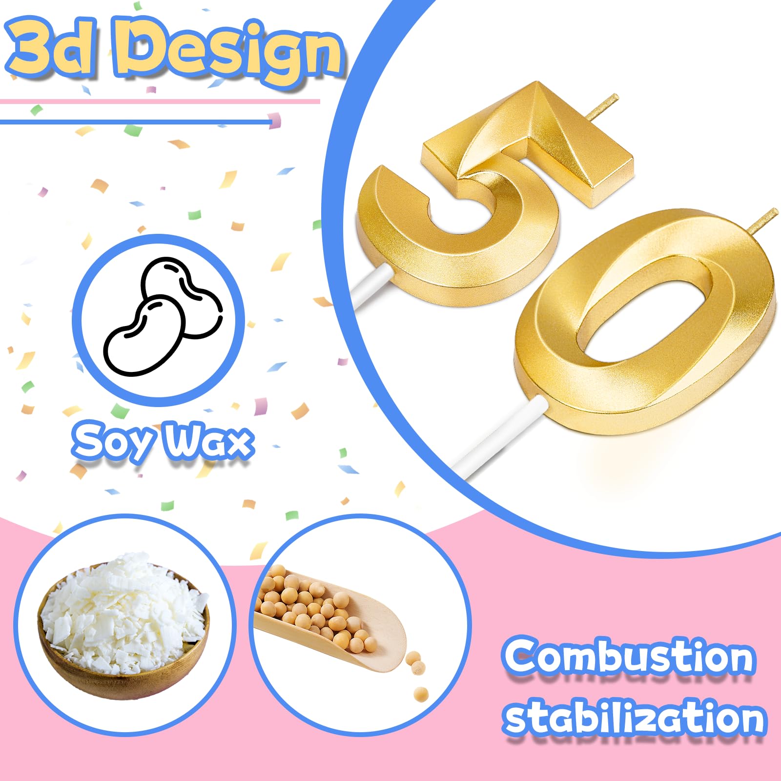 ROYOROYI wedding and anniversary cake candle adds a luxe touch.