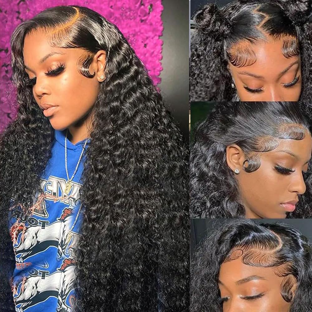 Rozilo Aomllute deep wave lace front wig with natural hairline for versatile styling