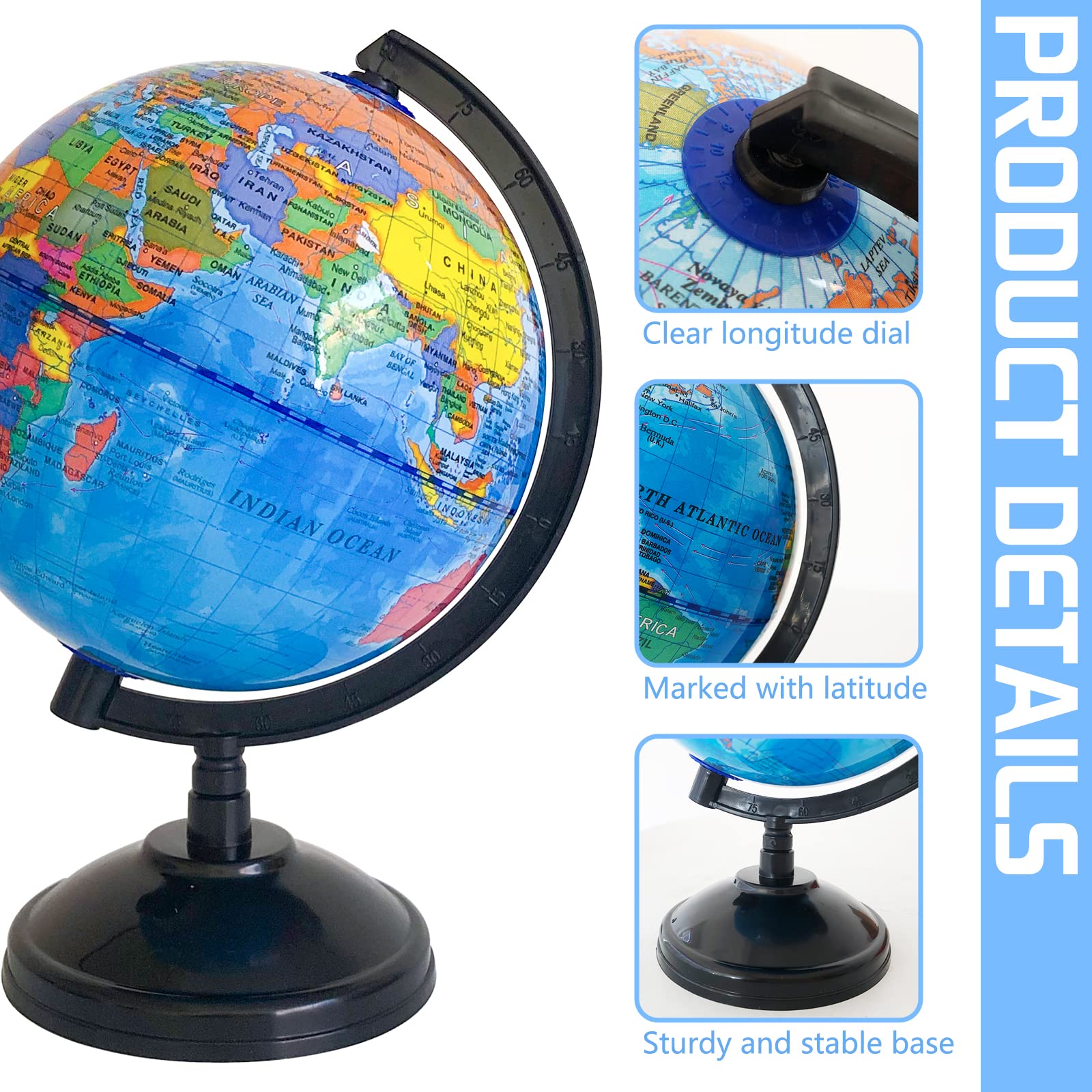 Rrshnsgv colorful political globe enhances study areas and desks.