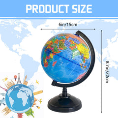 Rrshnsgv educational globe shows countries, capitals, and water bodies clearly.