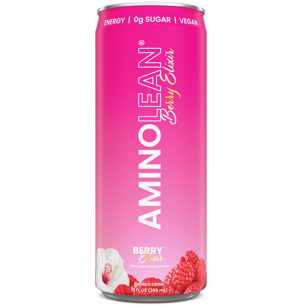 RSP NUTRITION AminoLean Berry Elixir vegan symbol highlights plant-based amino acids.