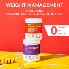 Glass of prepared AminoLean showing natural flavor and energy boost.