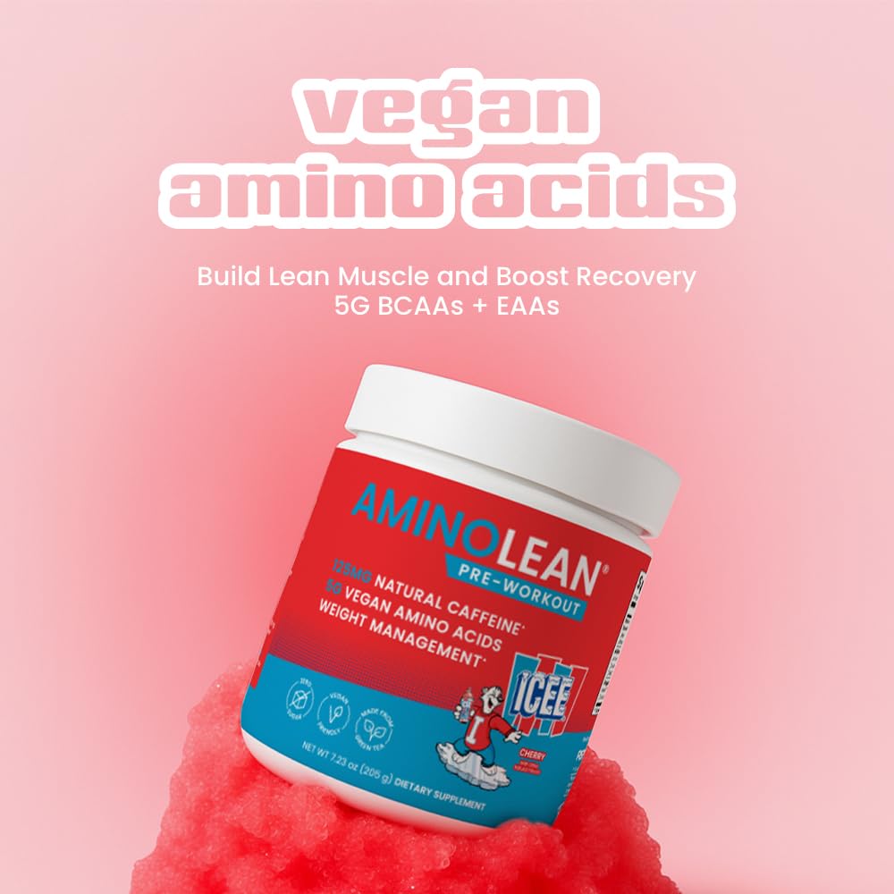 RSP AminoLean ICEE Cherry in a shaker promoting focus and hydration.