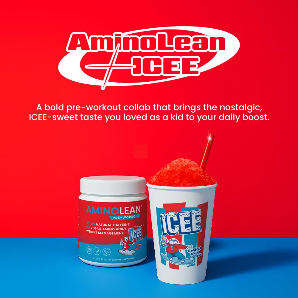 RSP AminoLean ICEE Cherry being poured into a glass for energy.