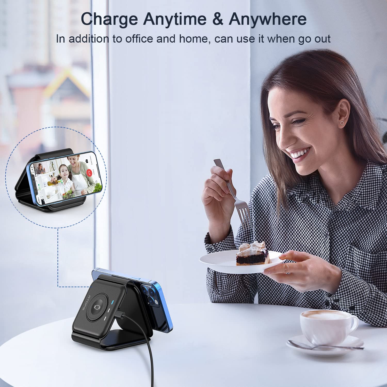 RTOPS travel-friendly package includes adapter for on-the-go charging.