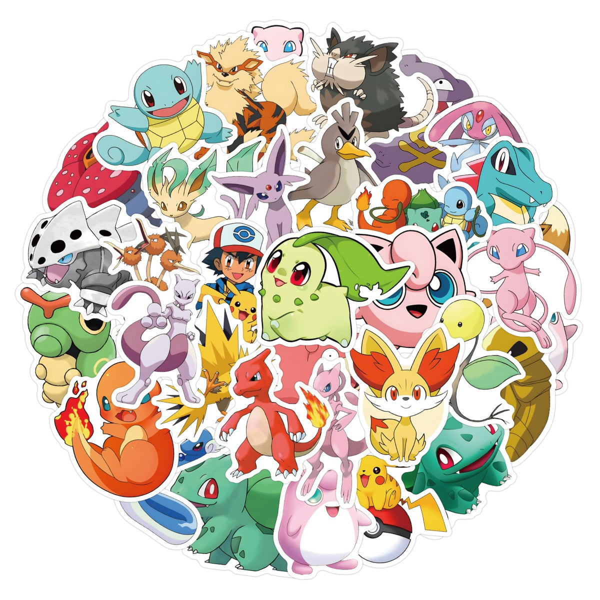 RUBANG 50pc monster stickers closeup shows vibrant colors and crisp details