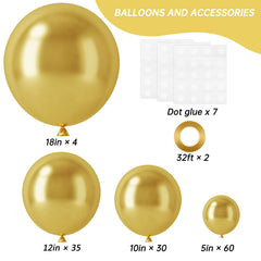 Rubfac 129pc metallic gold balloons 12inch ideal for garlands and signage.