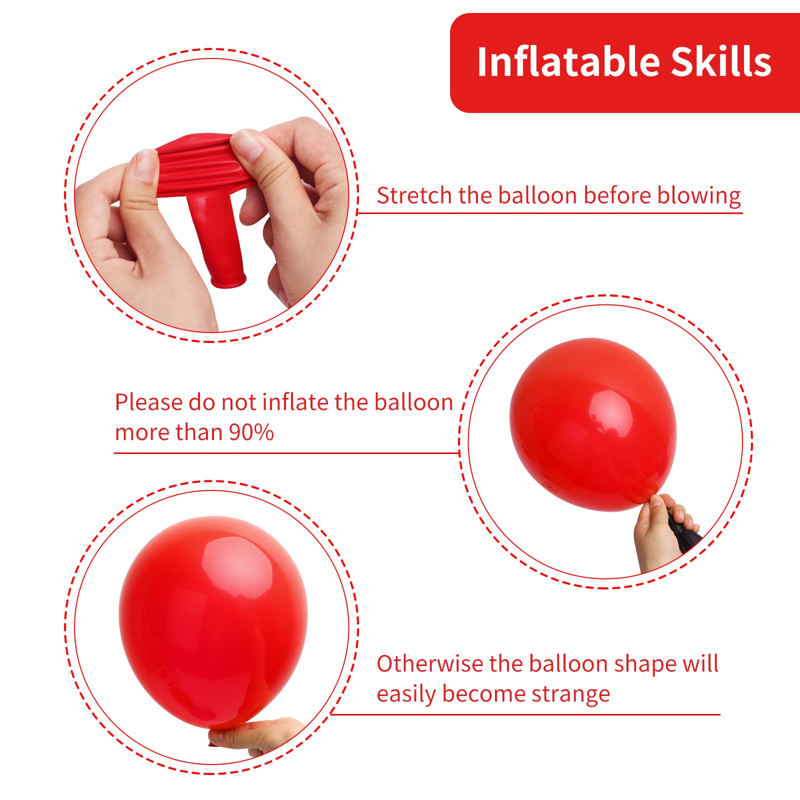 Rubfac 129-piece red balloons 10-inch for effortless centerpieces
