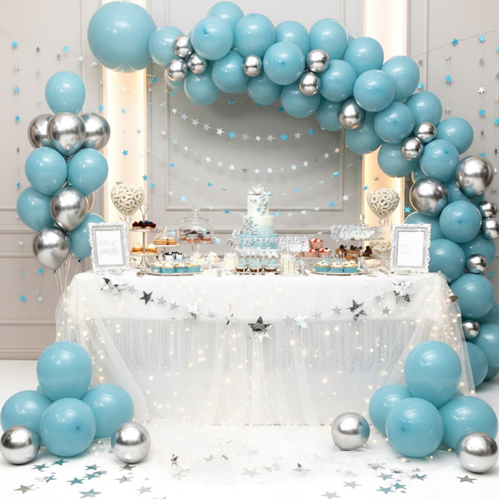Rubfac balloon arch design idea to create quick, elegant backdrops.