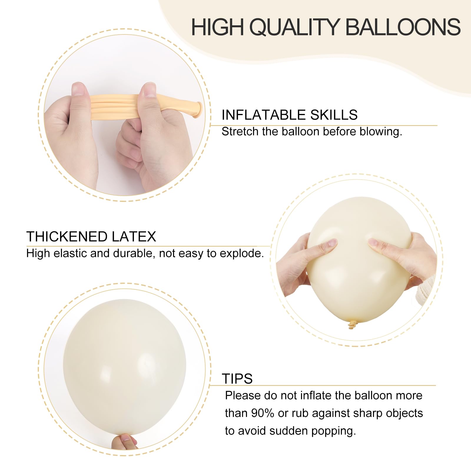 Rubfac ivory white 10-inch balloons for versatile accents