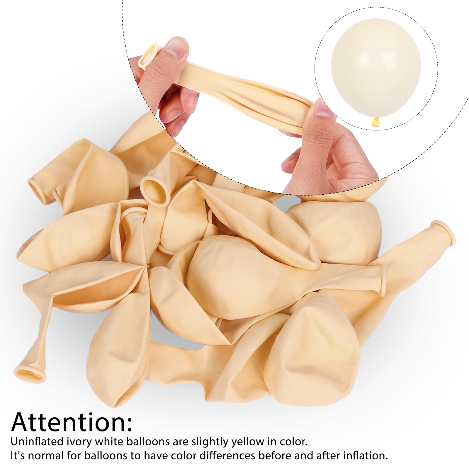 Rubfac ivory white 5-inch balloons for small decorative touches