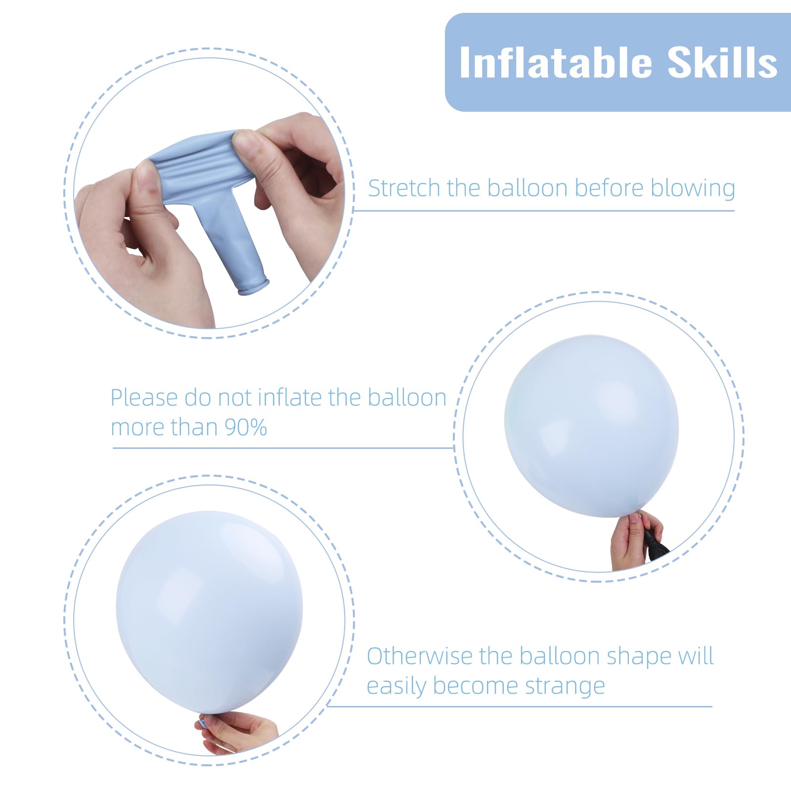 RUBFAC pastel blue 10-inch balloons for elegant party backdrops and photo ops