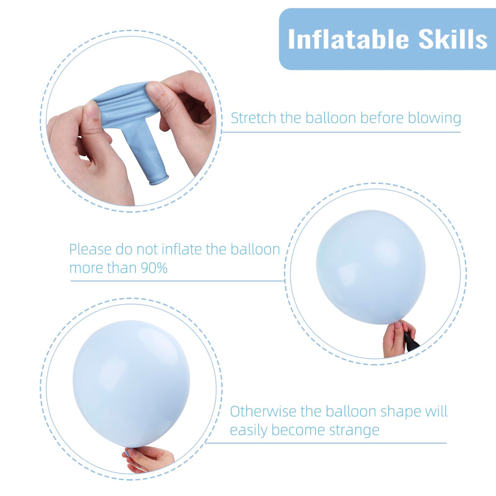 RUBFAC pastel blue 10-inch balloons for elegant party backdrops and photo ops