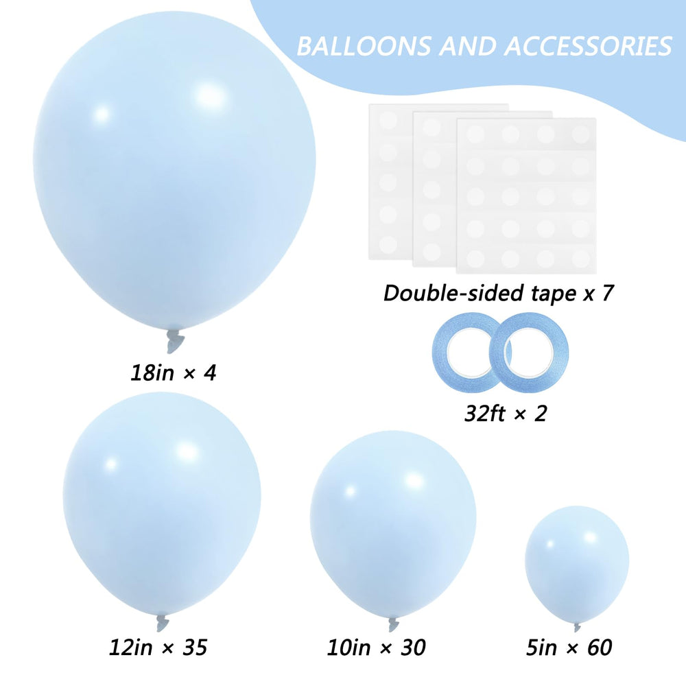 RUBFAC pastel blue 12-inch balloons perfect for mixed-size garlands and table decor