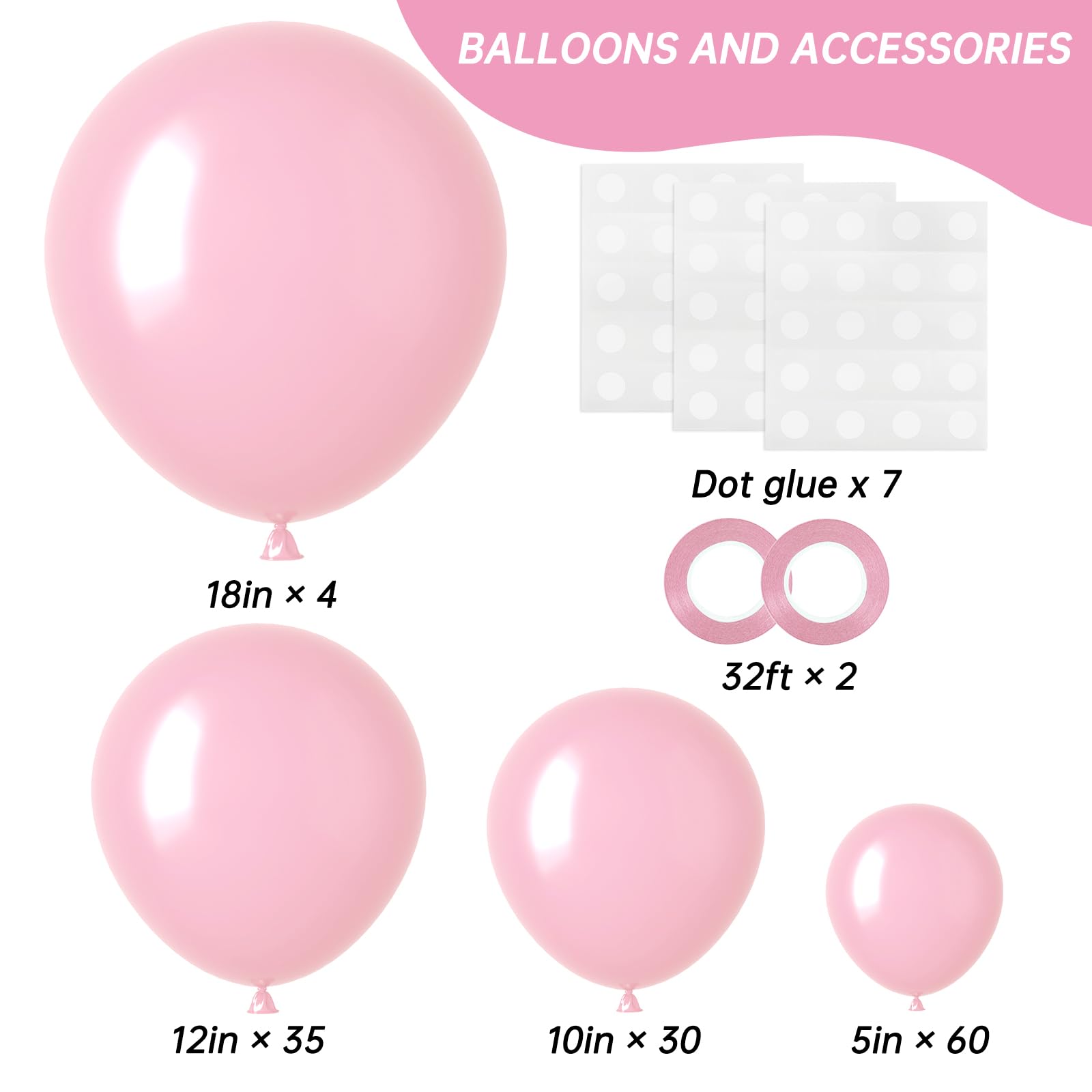 RUBFAC pastel pink balloons 12-inch set ideal for elegant party decor.