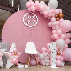 RUBFAC pastel pink balloons 5-inch set for filler accents.