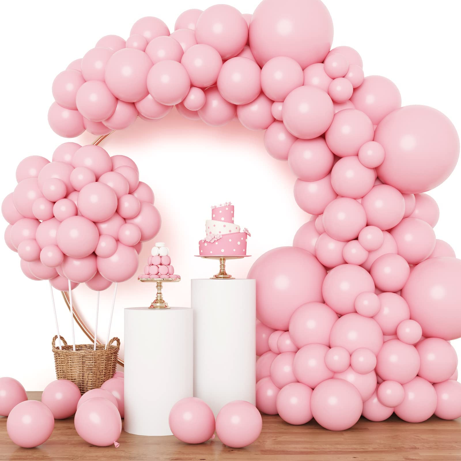 RUBFAC pink balloons 18 inch set for bold garland arches at parties