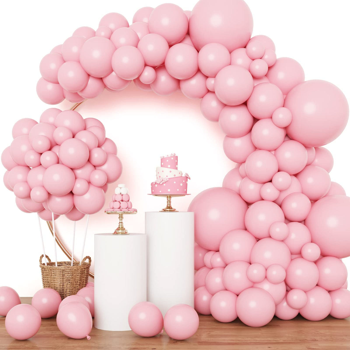 RUBFAC pink balloons 18 inch set for bold garland arches at parties