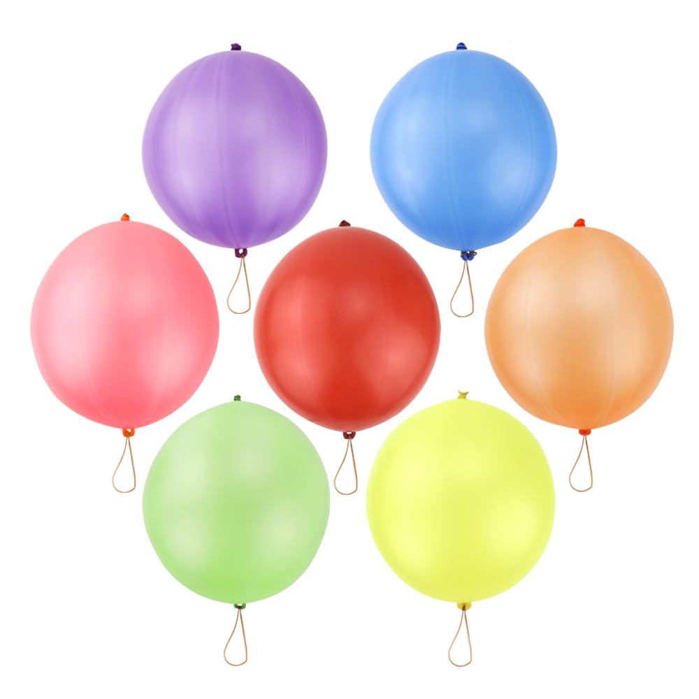 Rubfac punch balloon with rubber band handle for easy grip during play.