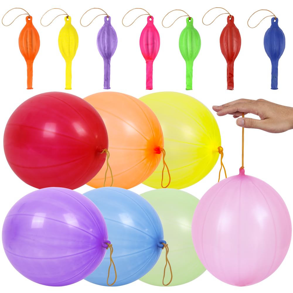 Rubfac punch balloons 18-inch neon set for durable, interactive party play.