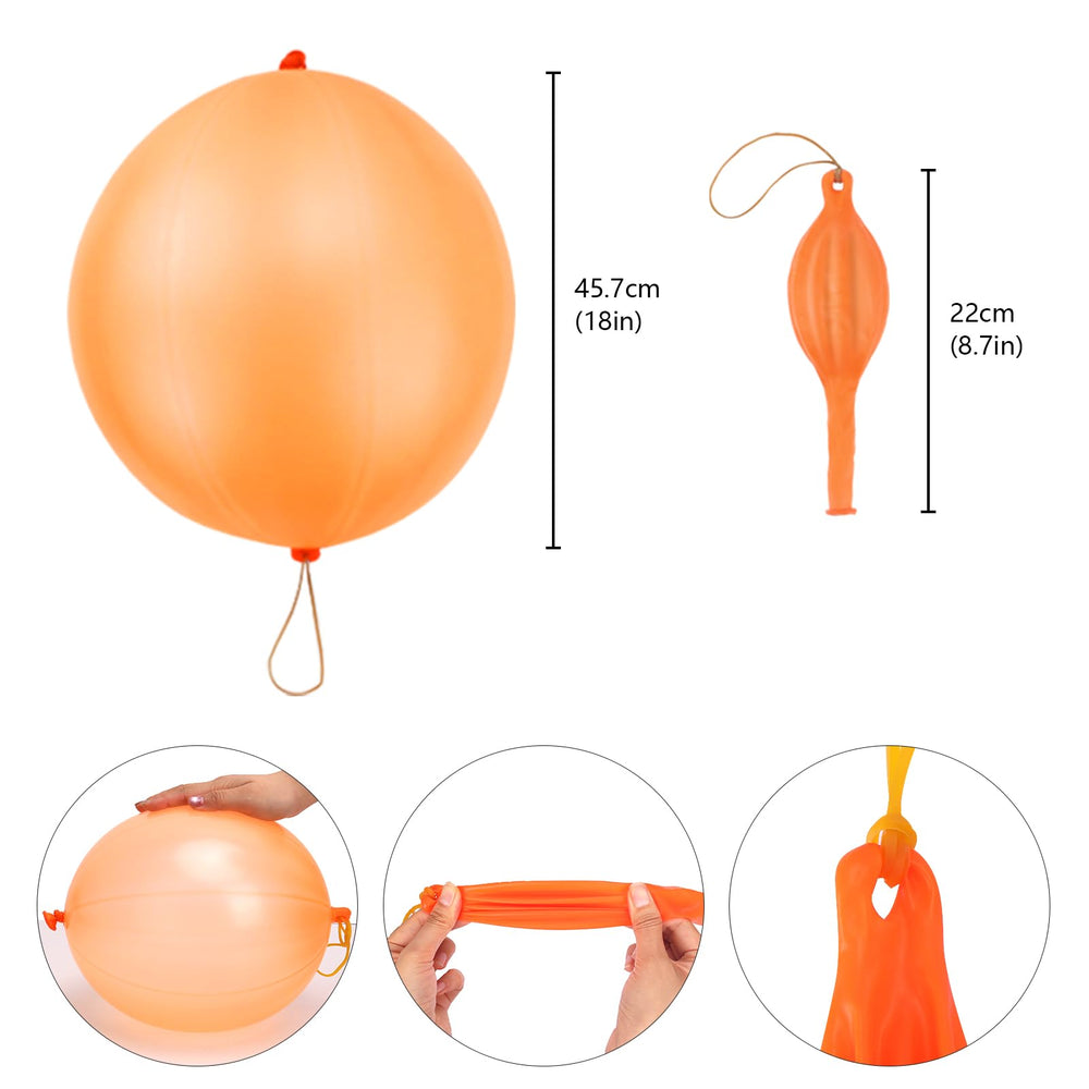 Rubfac punch balloons with rubber band handles for safe, energetic play