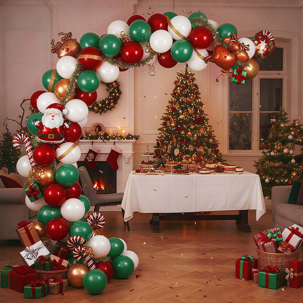 Rubfac ruby red 10-inch balloons for versatile party decor.