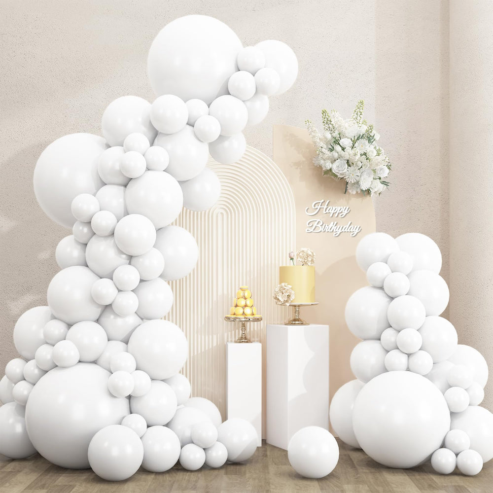 Rubfac white balloons 18-inch for graceful wedding arches and photos