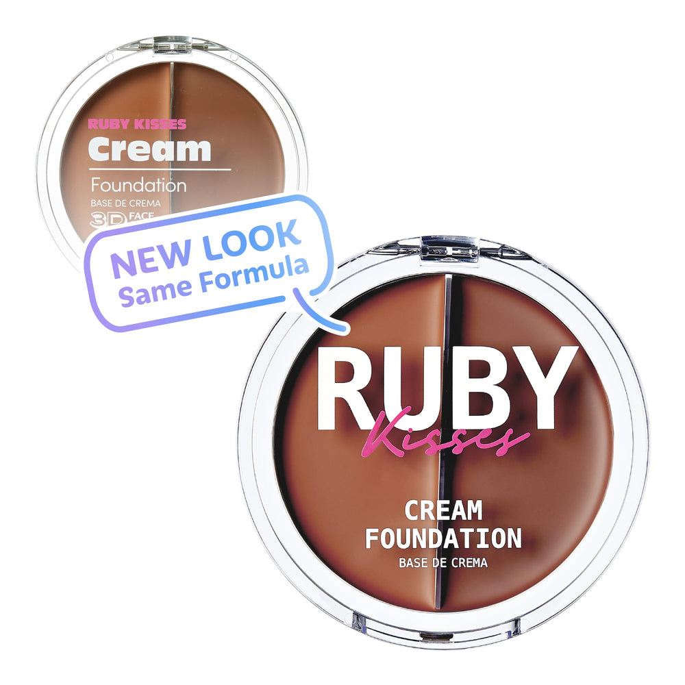 Ruby Kisses 3D Face Creator foundation swatches show shade range for buildable coverage