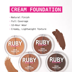 Ruby Kisses 3D Face Creator shade swatches showing medium to full coverage.