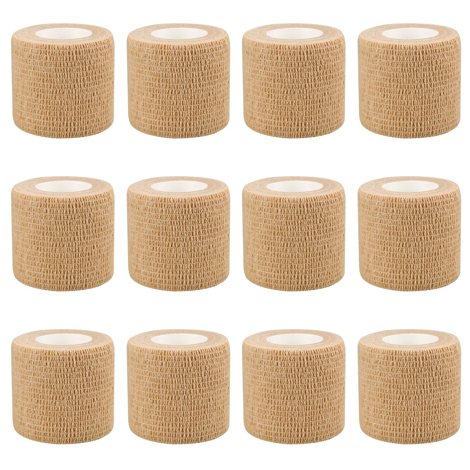 RubyQ 2-inch skin-color bandage wrap close-up, flexible five-yard roll for on-the-go care.