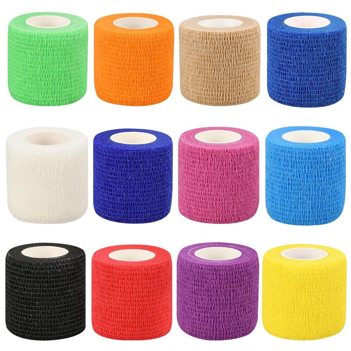 Ruby.Q self-adhesive bandage wrap in 12 colors for versatile sports and daily use.