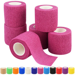 RubyQ pink self-adhesive bandage wrap, close-up of breathable fabric and soft feel