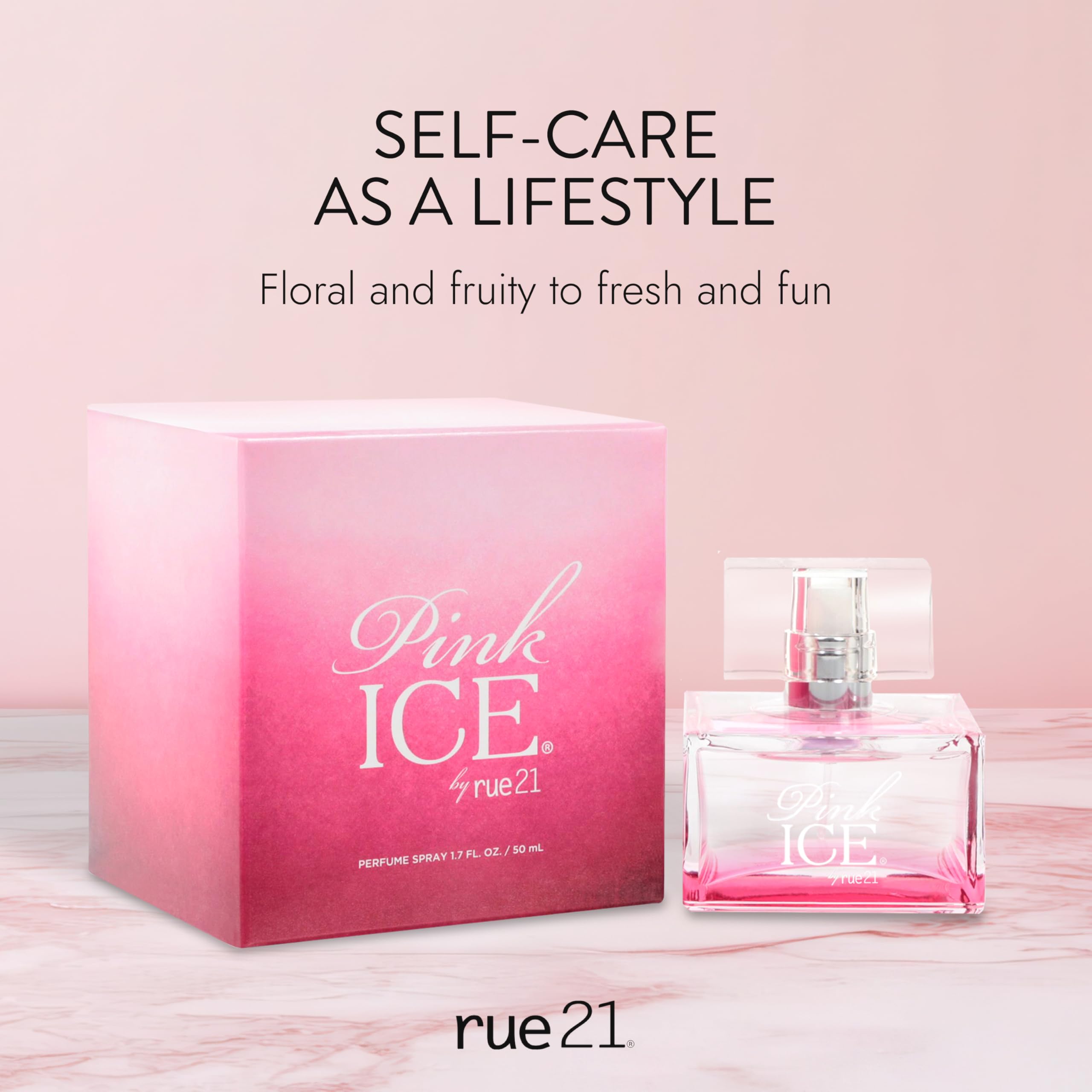 Rue 21 Pink Ice cap detail, modern and easy to grip.