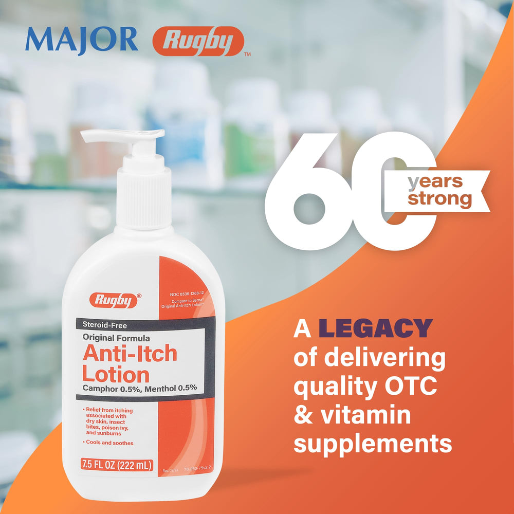 Rugby Laboratories branding and OTC quality seal on box