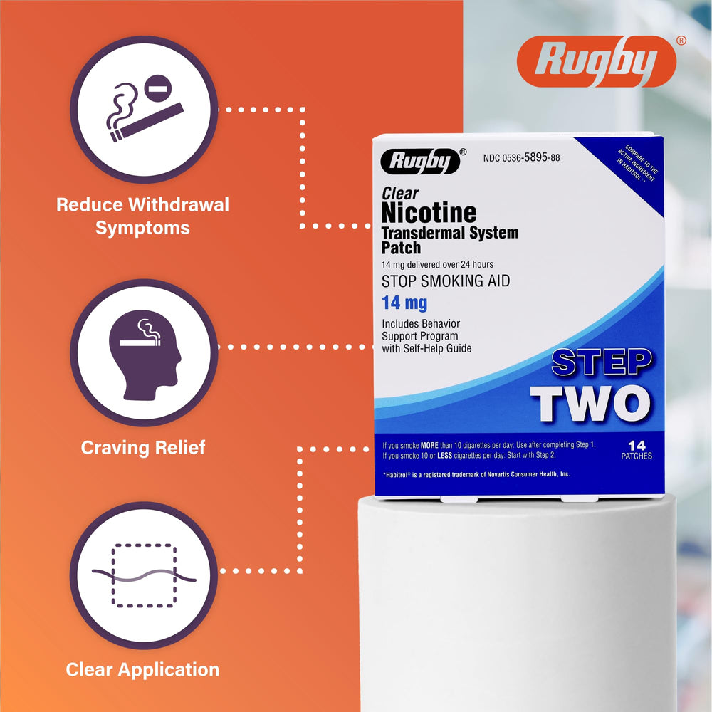 Rugby Clear patch worn on the upper arm for low-profile wear.