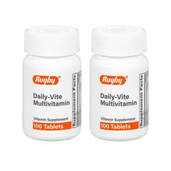 Rugby Daily-Vite bottle front highlighting daily vitamin packaging for wellness.
