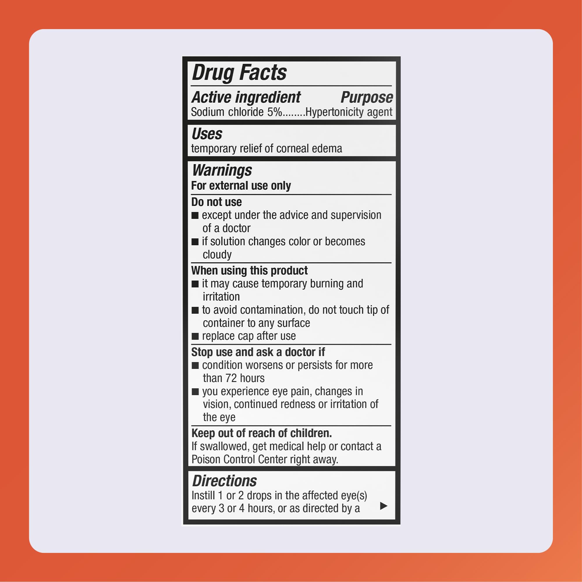 Close-up of Rugby Laboratories alcohol-free eye drops emphasizing clean formulation.