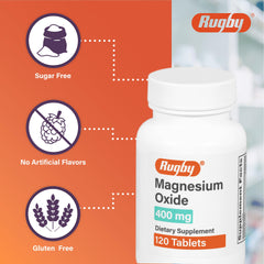 Rugby Magnesium Oxide 400 mg pour showing easy daily intake