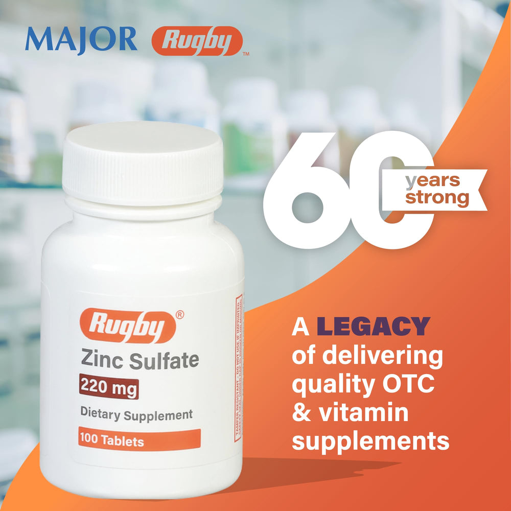 Rugby Zinc Sulfate tablet close-up showing compact daily dose
