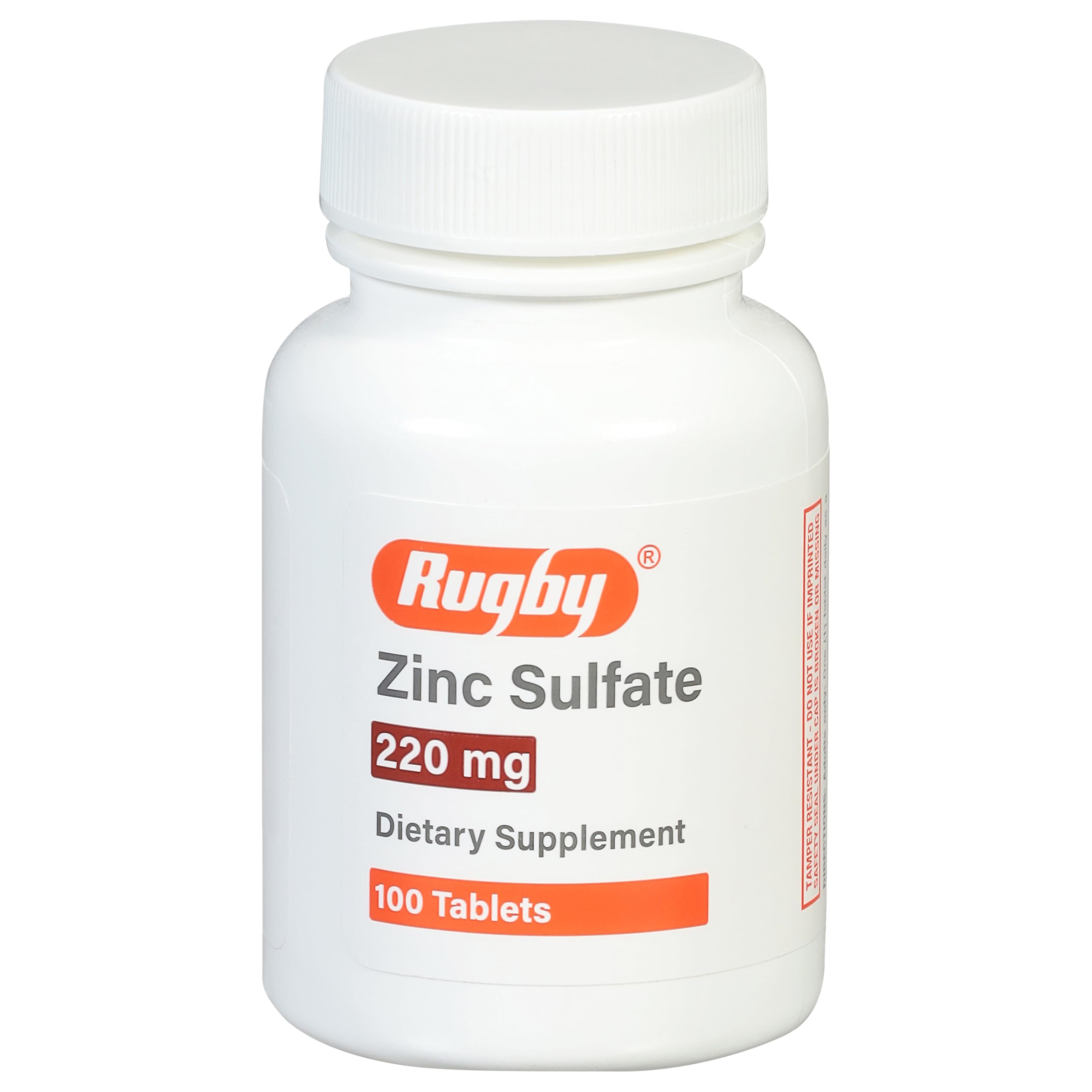 Rugby Zinc Sulfate tablet front view for daily dietary support